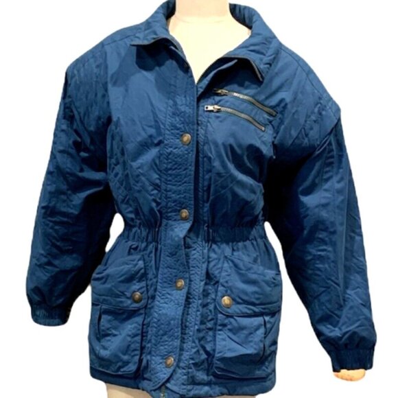 Vintage Skitique Parka Winter Jacket Women's L Teal Blue #205A - Picture 2 of 7